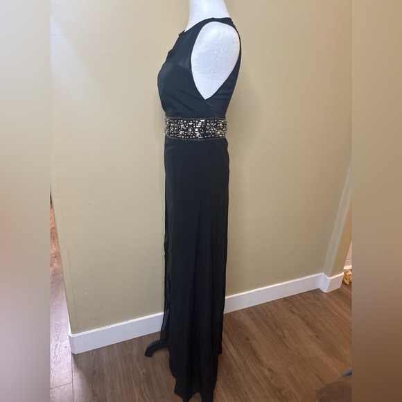 Y2K bebe Black High Low Dress with Embellished Waist - Picture 2 of 7